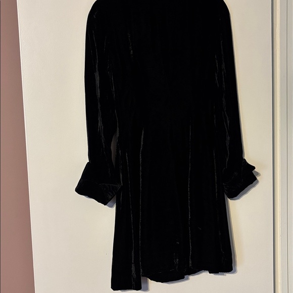 ABS Vintage 90’s Velvet Duster Jacket Coat Velvet Grunge Designer 4 Dress - Picture 4 of 17